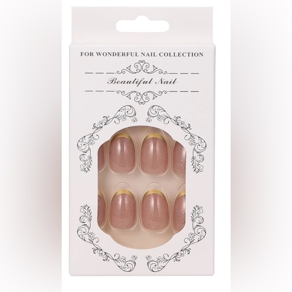 Gold Glitter Press-On Nails
